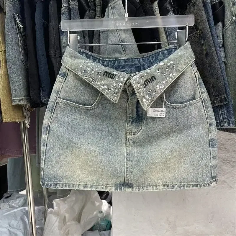 Платье: retro modern design denim skirt?