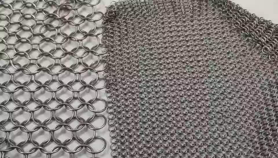 Stainless Steel Cast Iron Cleaner Chain Mail Scrubber Home Cookware