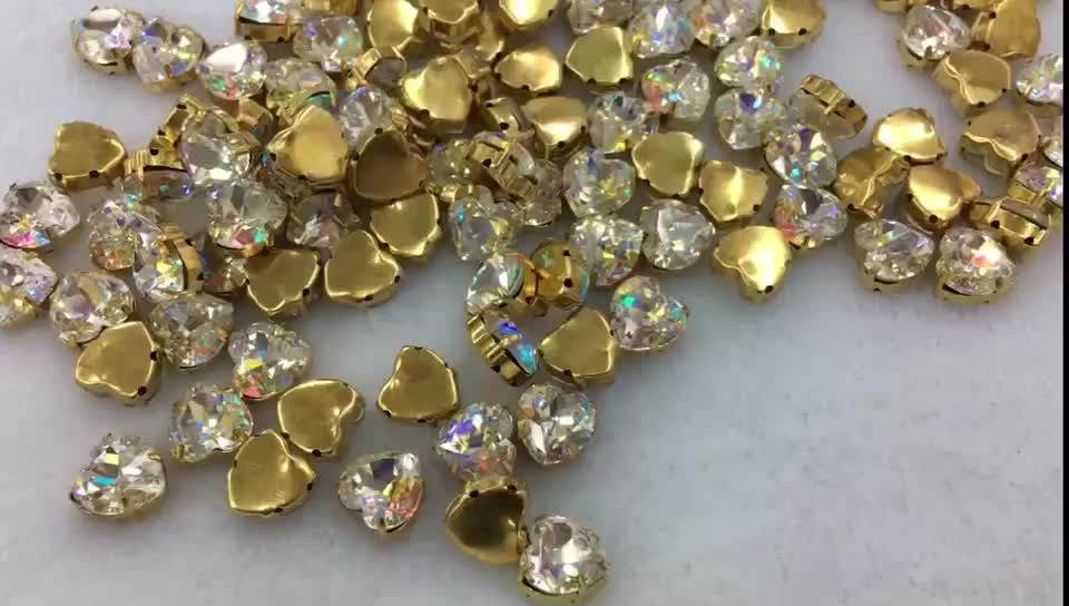 Heart Shape Fancy Loose Crystals Stone Point Back Crystal Rhinestones