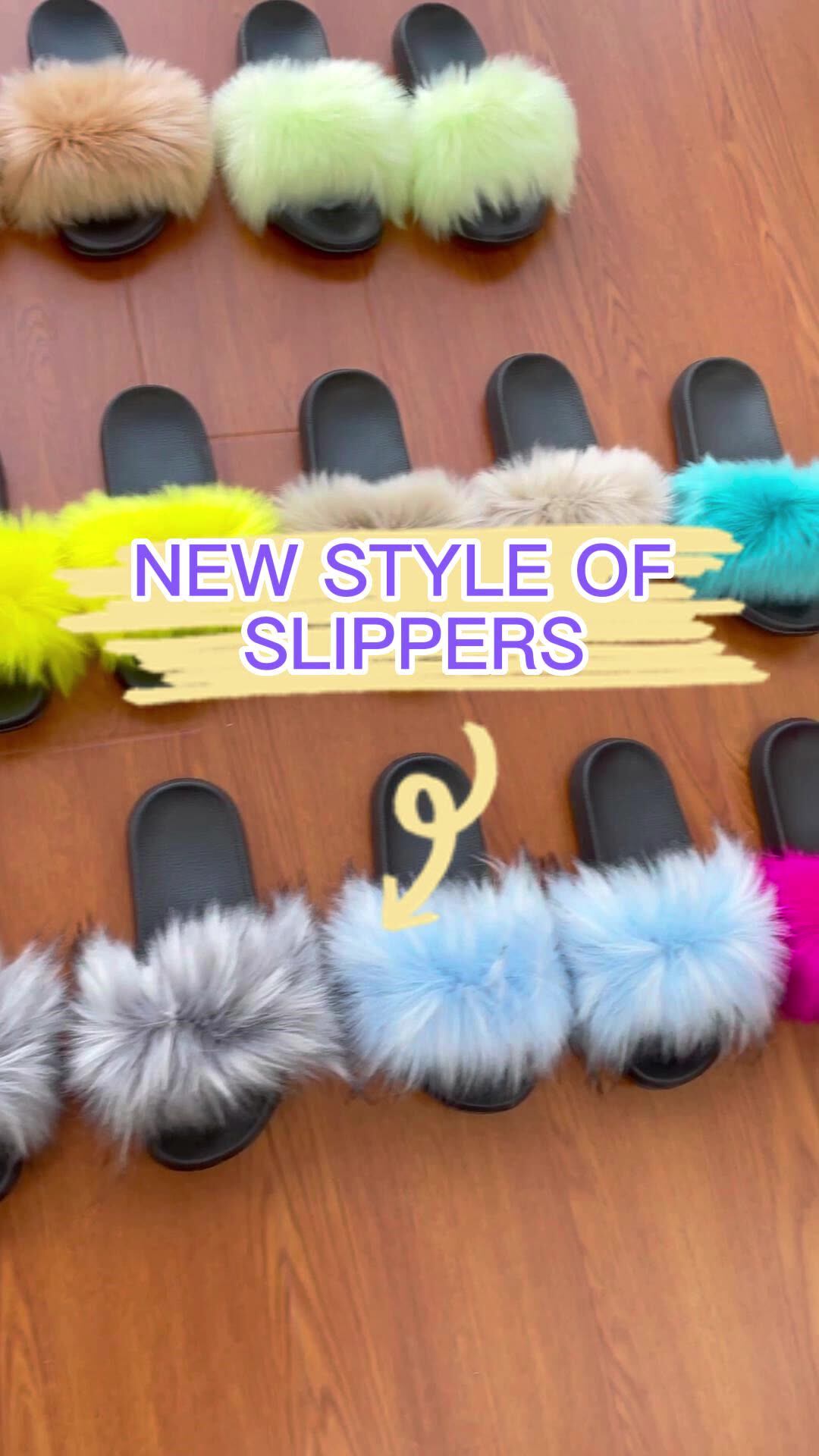 Luxury Women's Faux Fur Slippers Warm Plush Slide Shoes
