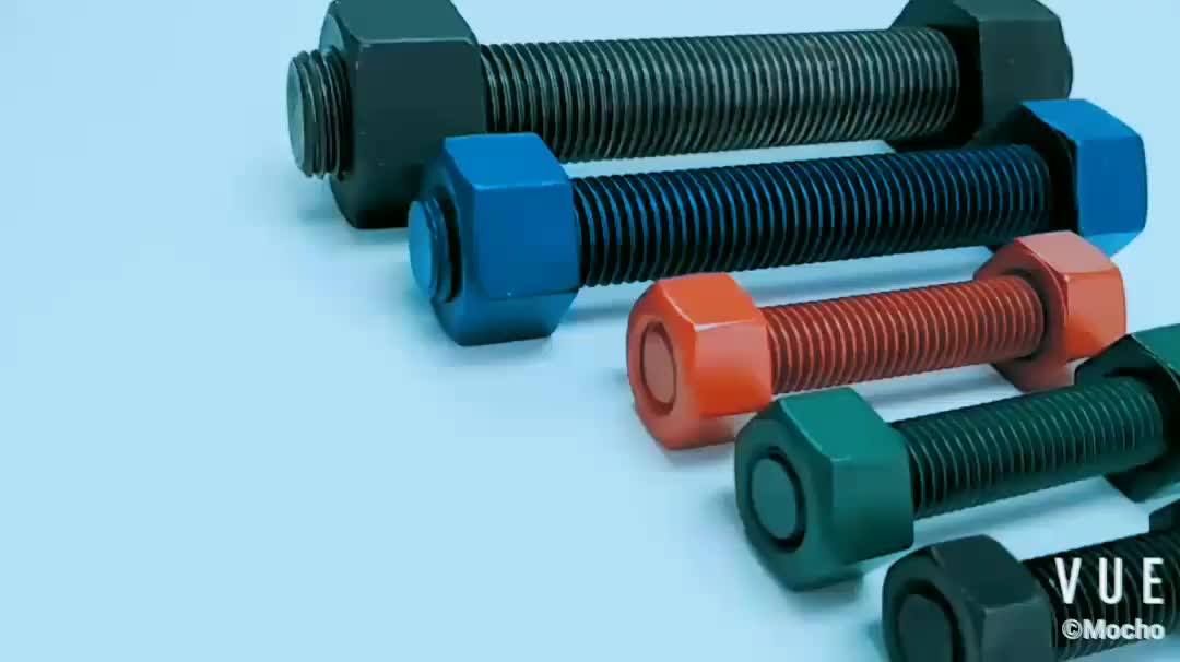Astm A193 Gr B7 B16 L7 Threaded Rod Stud Bolt And A194 Gr 2h Hex Nut