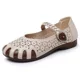 Soft Bottom Soft Leather Mother Shoes Sandals Hollow Hole Shoes for the Elderly Single-layer Shoes Comfortable Middle-aged and Elderly Women's Shoes for Summer