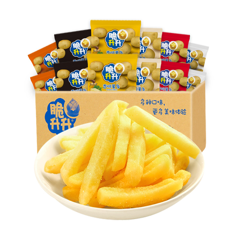 包邮国产脆升升多口味薯条非膨化薯片面包饼干休闲零食10包