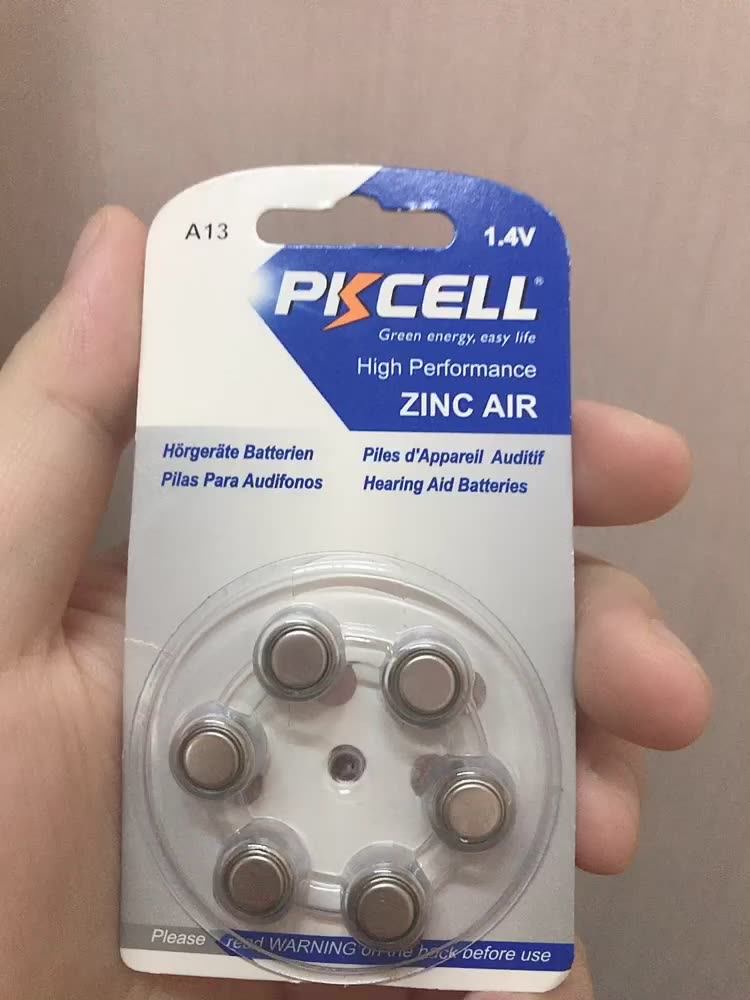 Hot Sale Pkcell Zinc Air Button Cell Battery A13 A10 A675 A312 1.4v For