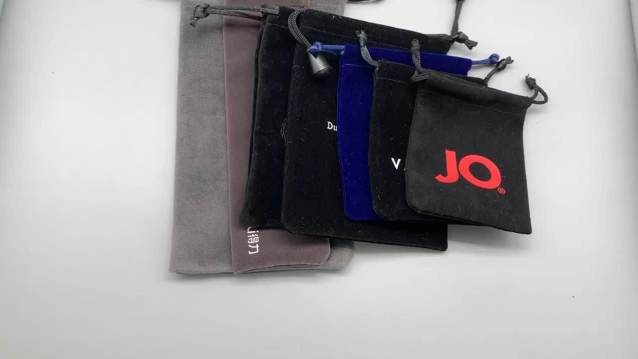 Custom Grey Velvet Jewelry Gift Drawstring Bag Pouches Buy Custom