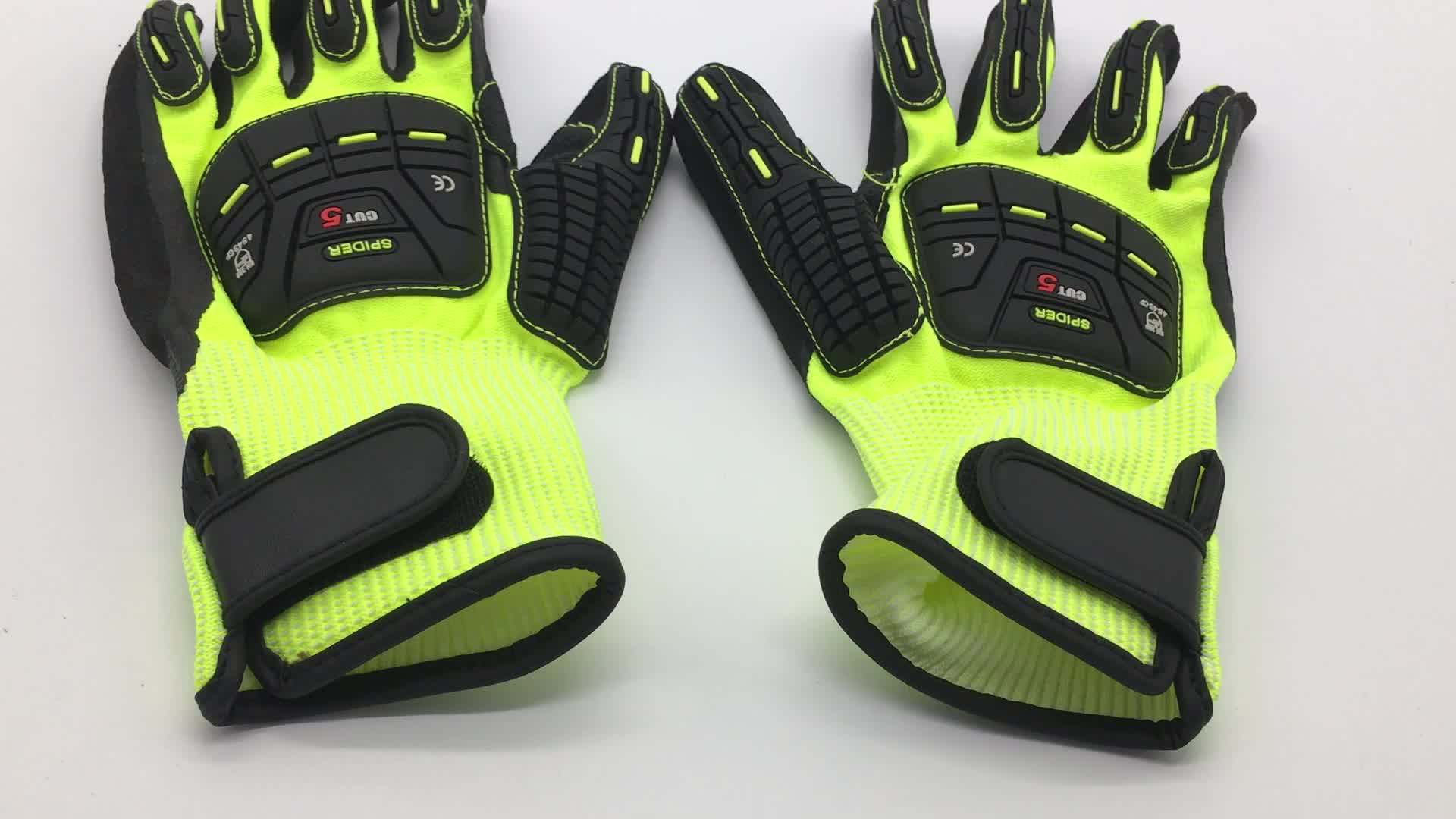 Anticut High Impact Resistant Polyester Tpr Gloves/oil Field Work