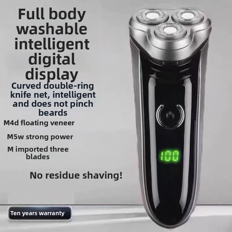 German High-Power 6D Electric Shaver, Fully Washable, Rechargeable, Men's Three-Blade Multifunctional Shaver
