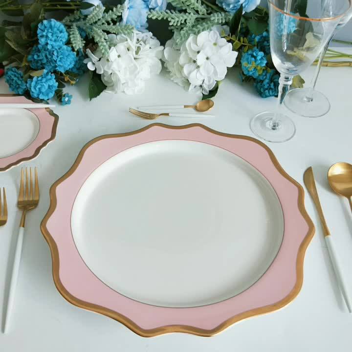 Pink Wedding Charger Plate 13 Inch Porcelain Dinning Dish Home Use And Decoration Buy Weddings