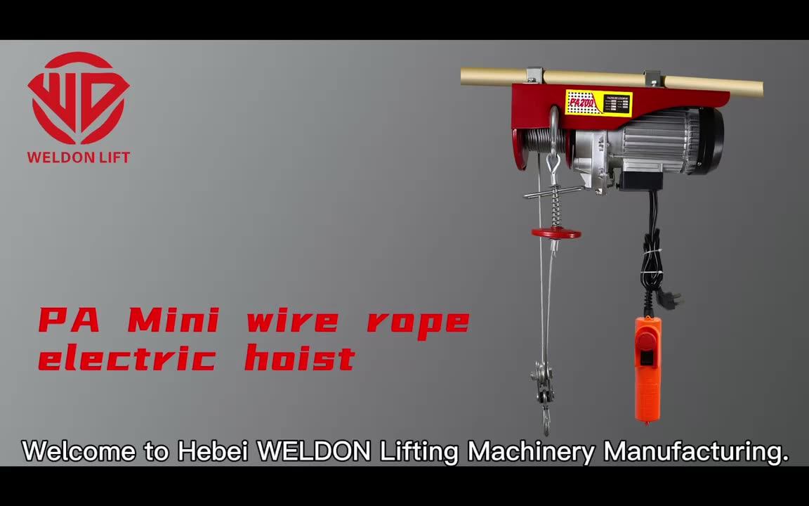 Multifunction Mini Wire Rope Hoist 500kg 100kg 1000kg Factory Sell Pa Mini Electric Hoist 100kg