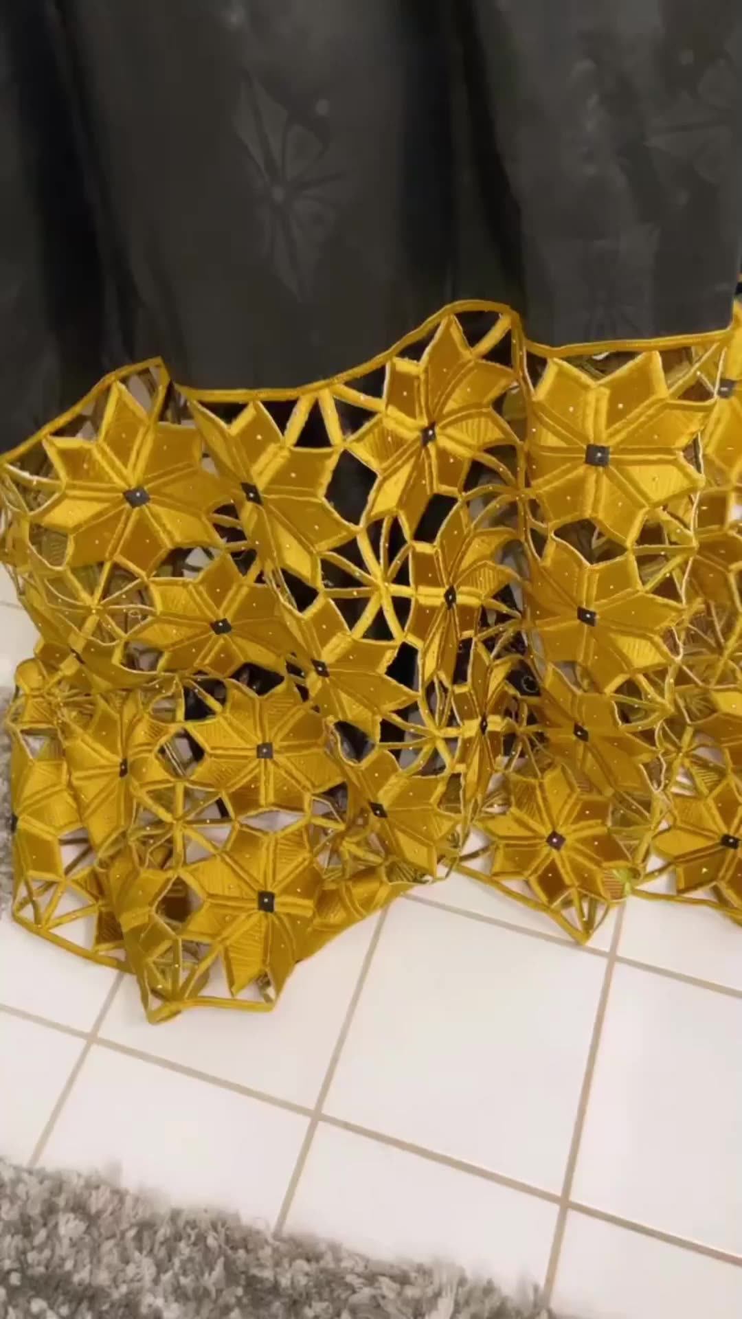 Flower Pattern Black Bazin Riche Dresses For African Nigeria Noble Women Party Evening Gowns