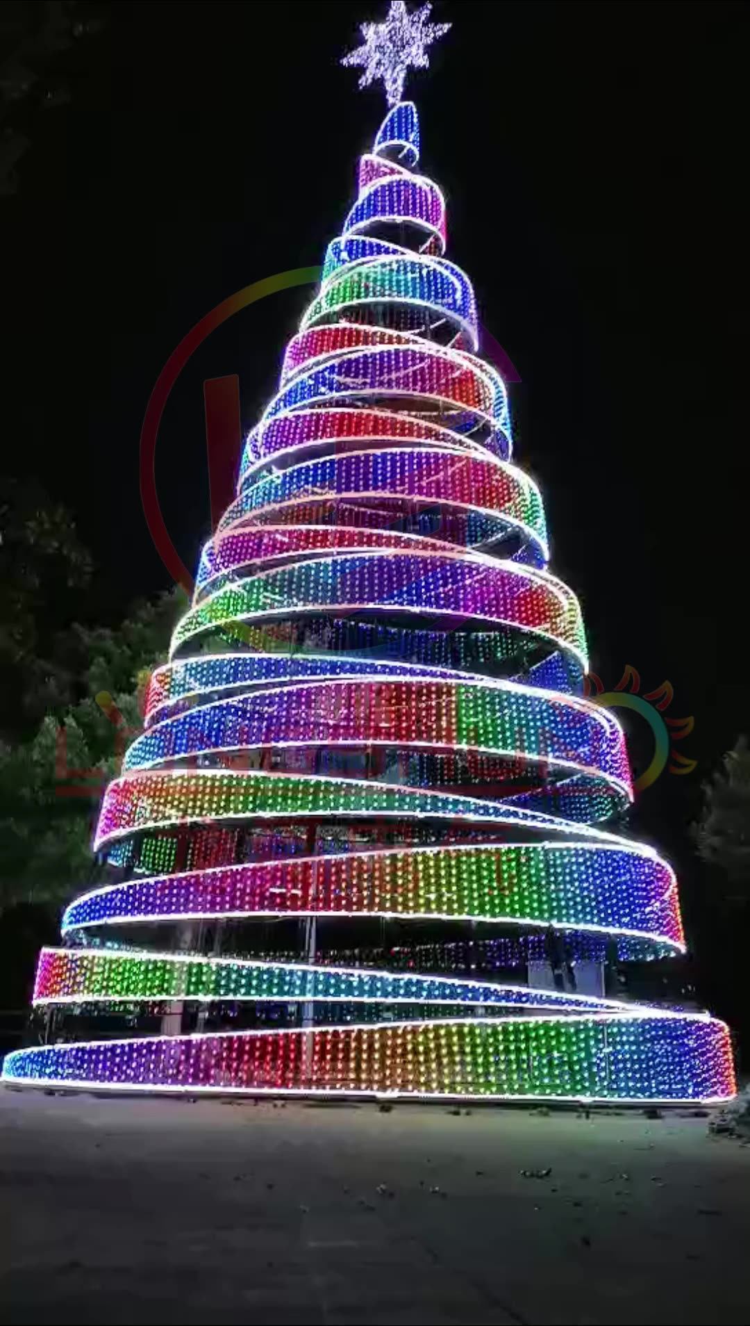 25ft 30ft Christmas Tree Giant Outdoor Light Up Tinsel Garland