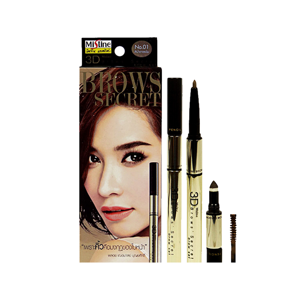 Thai Mistine3D 3D Eyebrow Pencil DyeIng Eyebrow Powder Waterproof Halo Long Lasting No Discoloration No Blending