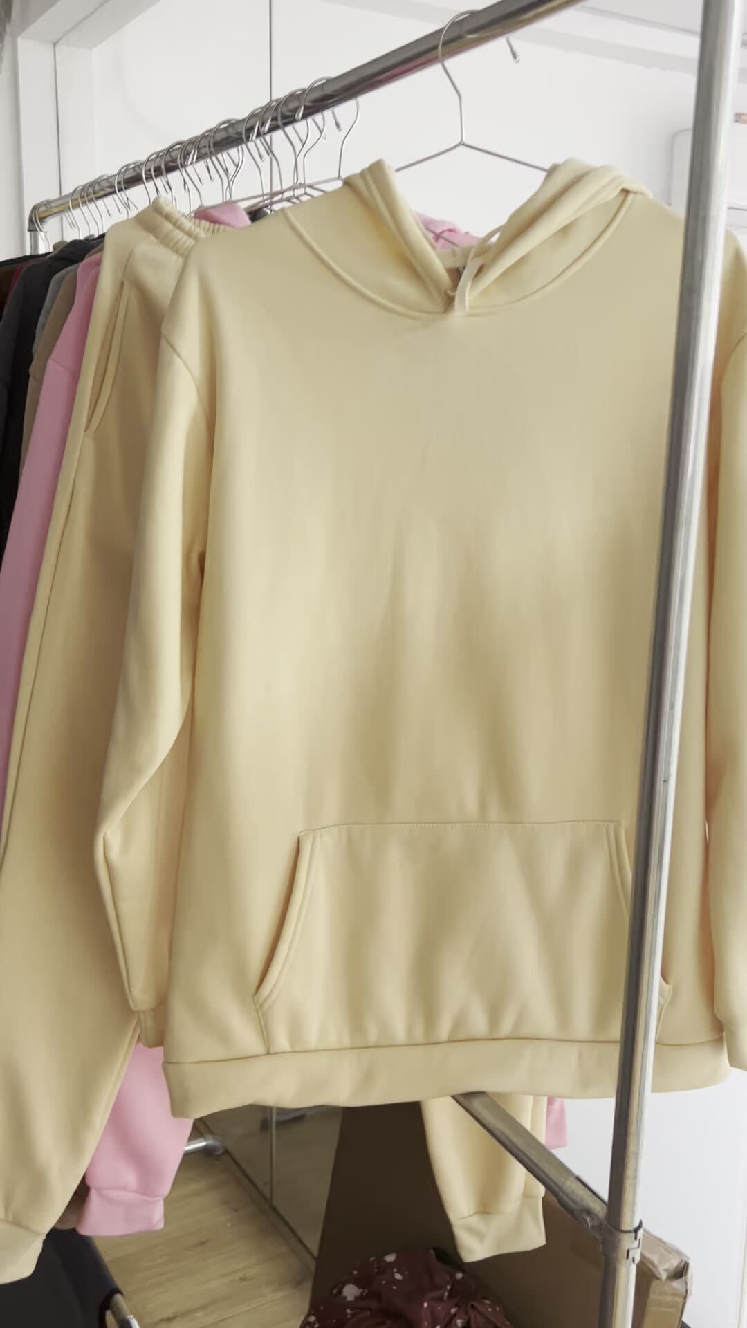 Custom Pullover High Quality Polyester Cotton Blank Sweat Suits Unisex