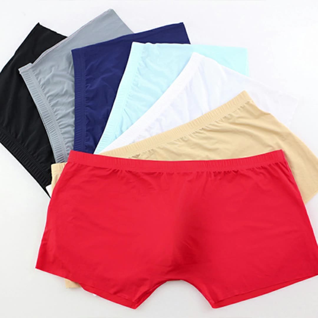 Classic Seamless Boy Boxer Shorts With U Bump Pouch And Ice Silk Men ...