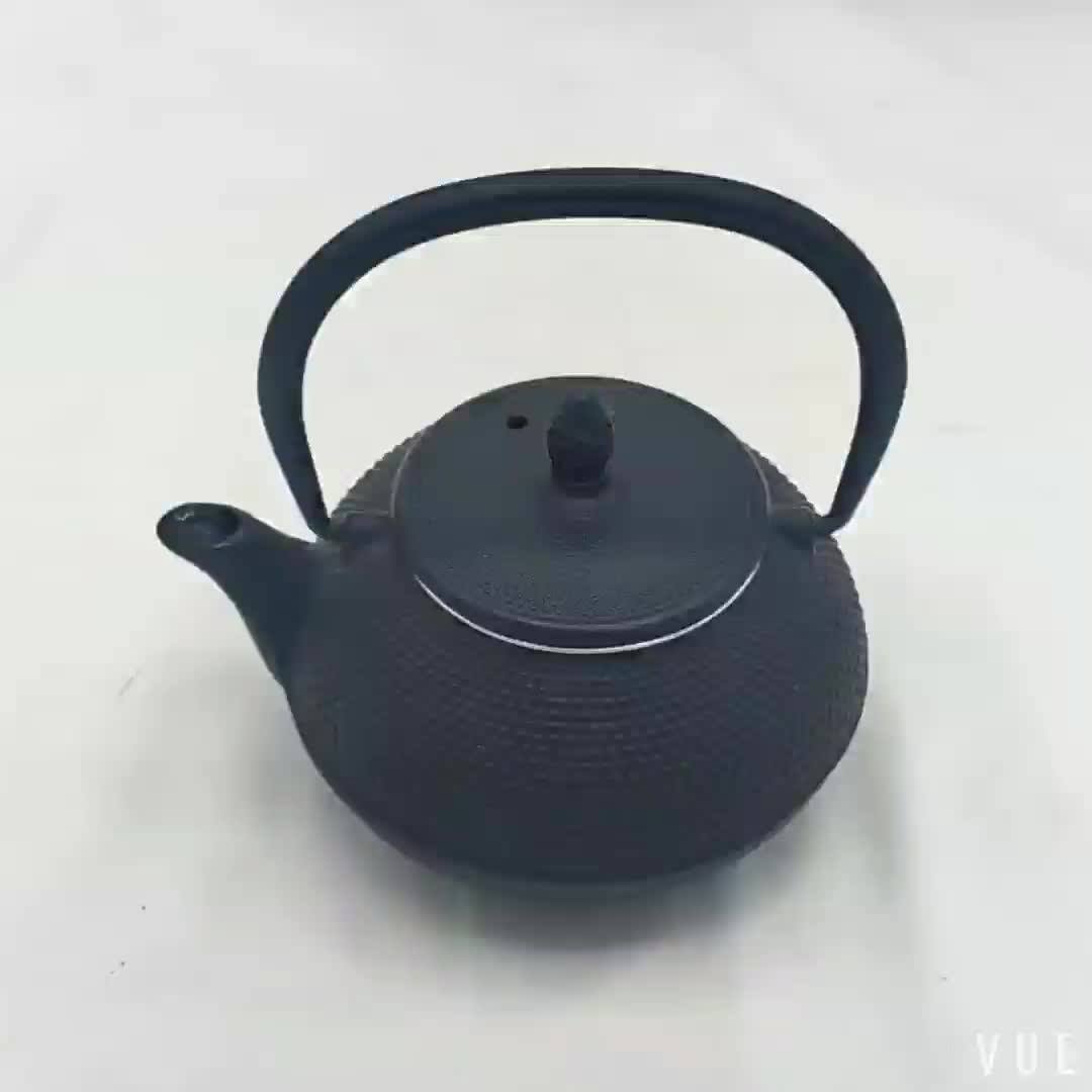 Japanese Antique Green Cast Iron Teapot Tetsubin With Infuser Tea Set