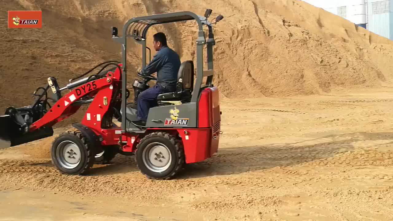 Taian Articulating Mini Loader Dy25 800kg Payload Compact Articulating