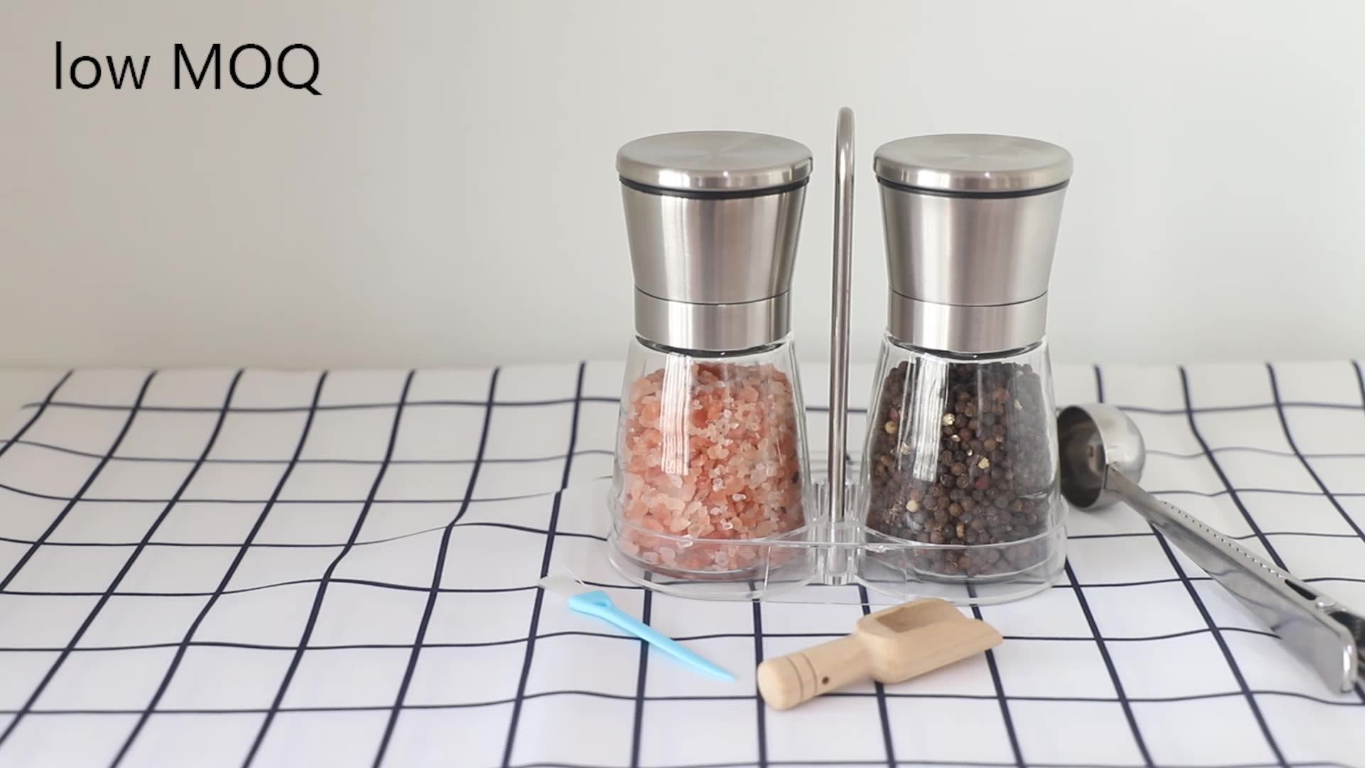Stainless Steel Salt & Pepper Grinders Refillable Set Salt And Pepper