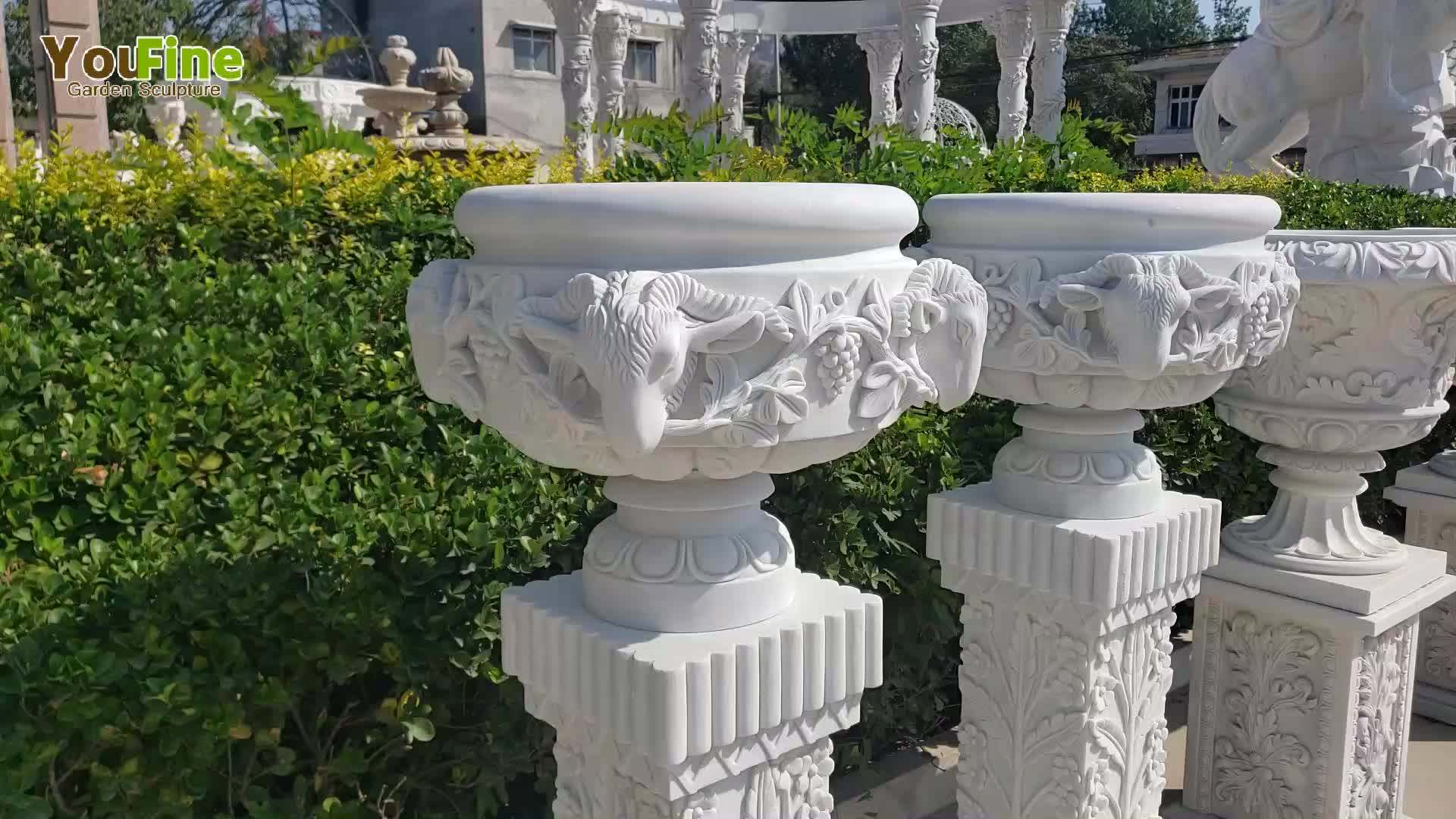 Carved Garden Marble Flower Vase Handmade Designs Buy Marble Flower