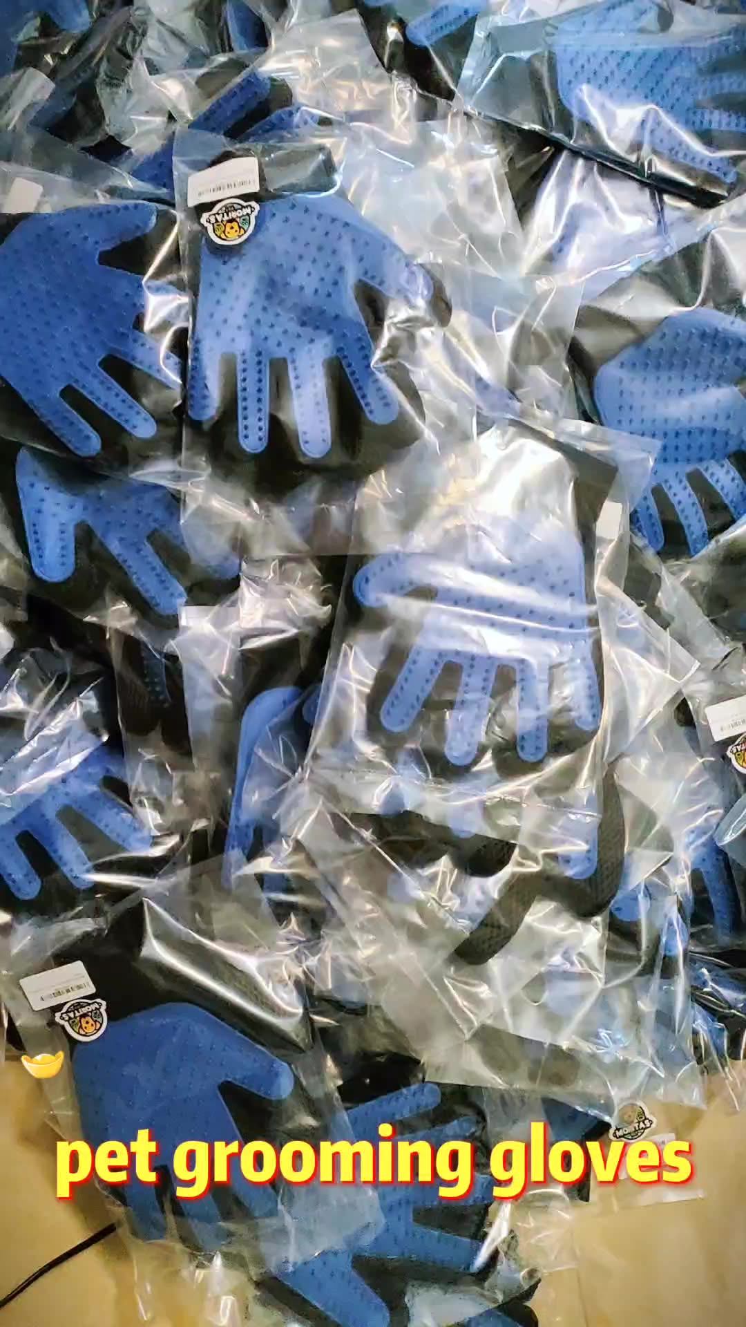 Stock Cleaning Dogs Cats Long Short Fur Brushes Glove Massage Mitt