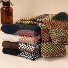 5-10雙復古粗線襪子男長襪秋冬保暖加厚男士民族風圖騰中筒襪冬季