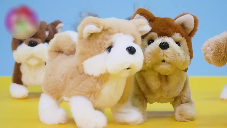 New Arrival Walking Barking Musical Akita Electric Robot Plush for