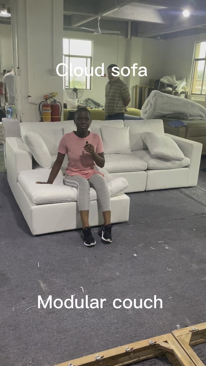 Modular Cloud Sofa Resistant Living Room Sofa Sectional Couch In Fabric