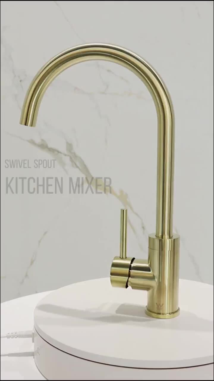 Watermark Kitchen Tap With Swivel Spout Stainless Steel 304 Chrome
