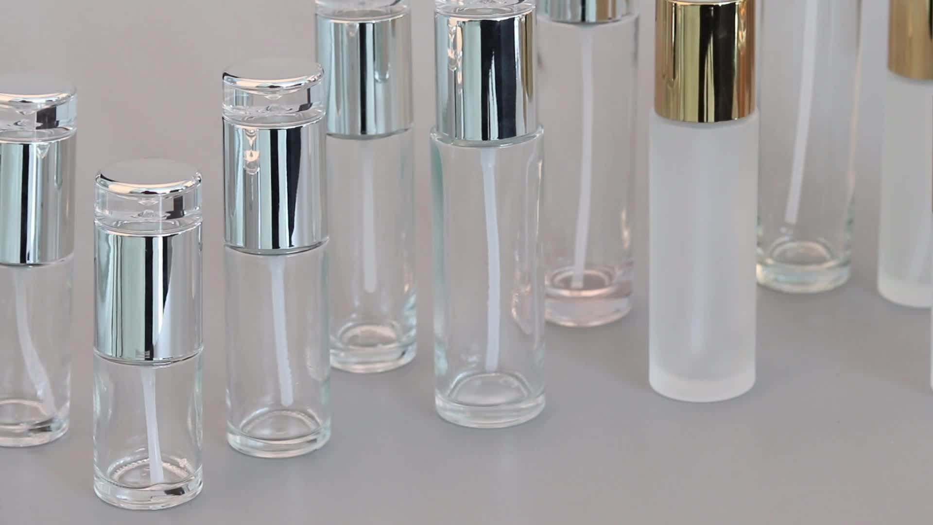 Highend Matte Gold Beauty Cosmetics Glass Package Empty Lotion Bottle