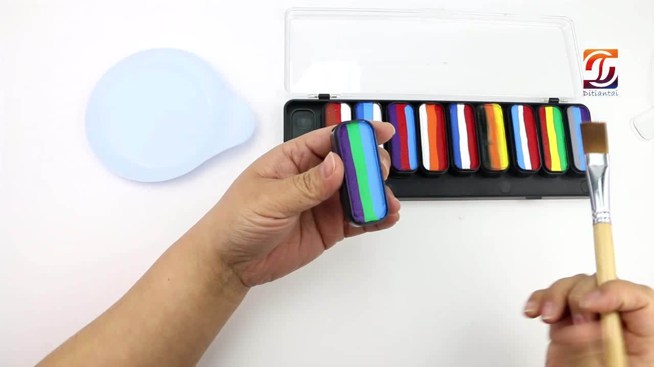 Professional Waterbased Rainbow Split Cake Painting Face Paint Kit Body