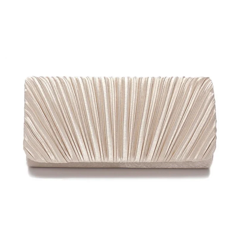 Ins Style Crumple Design Silk Dinner Bag Slater Pleated Clutch Bag Light Luxury Chain Shoulder Bag Party