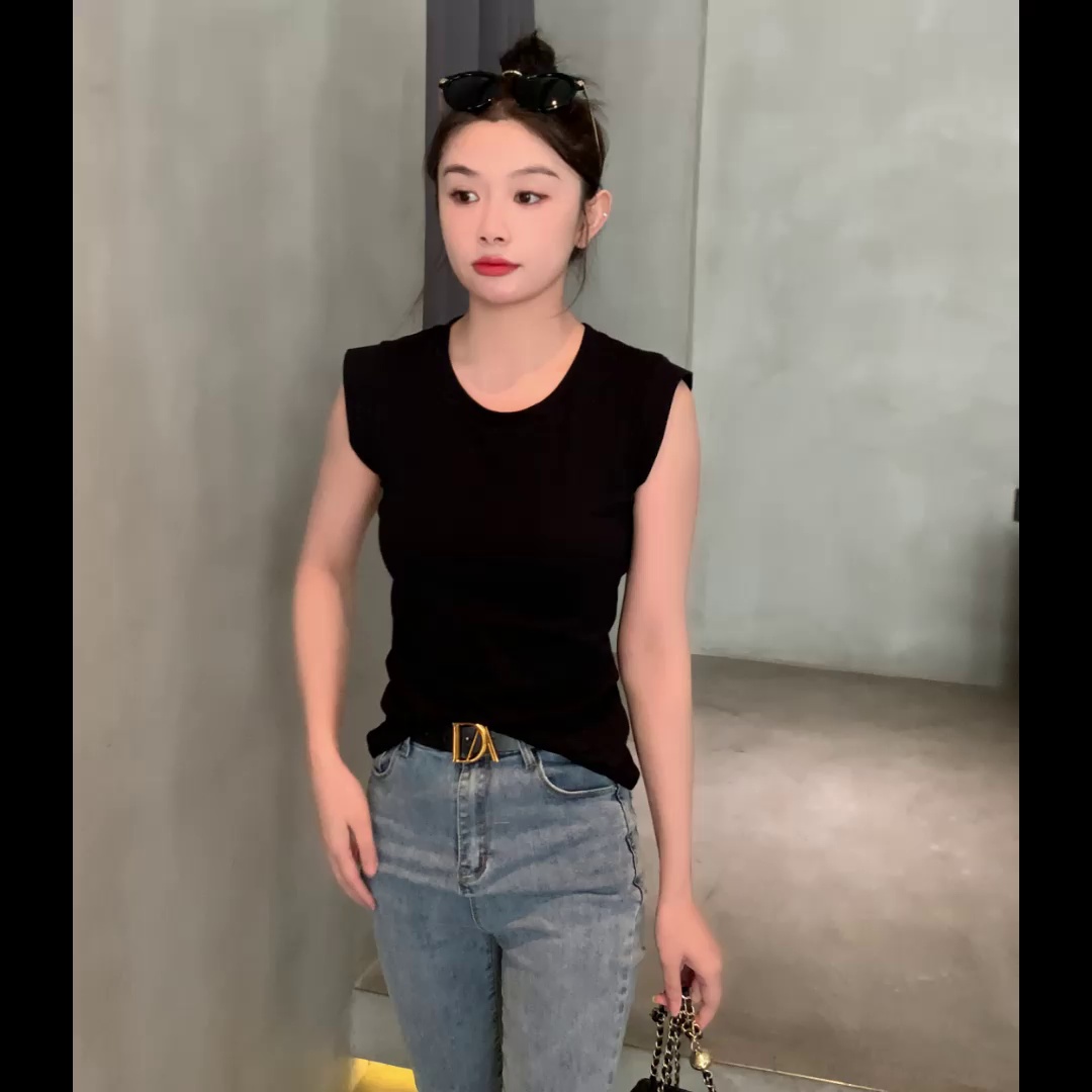 2025夏季纯棉无袖背心女内搭推荐小众设计感吊带打底上衣通勤百搭