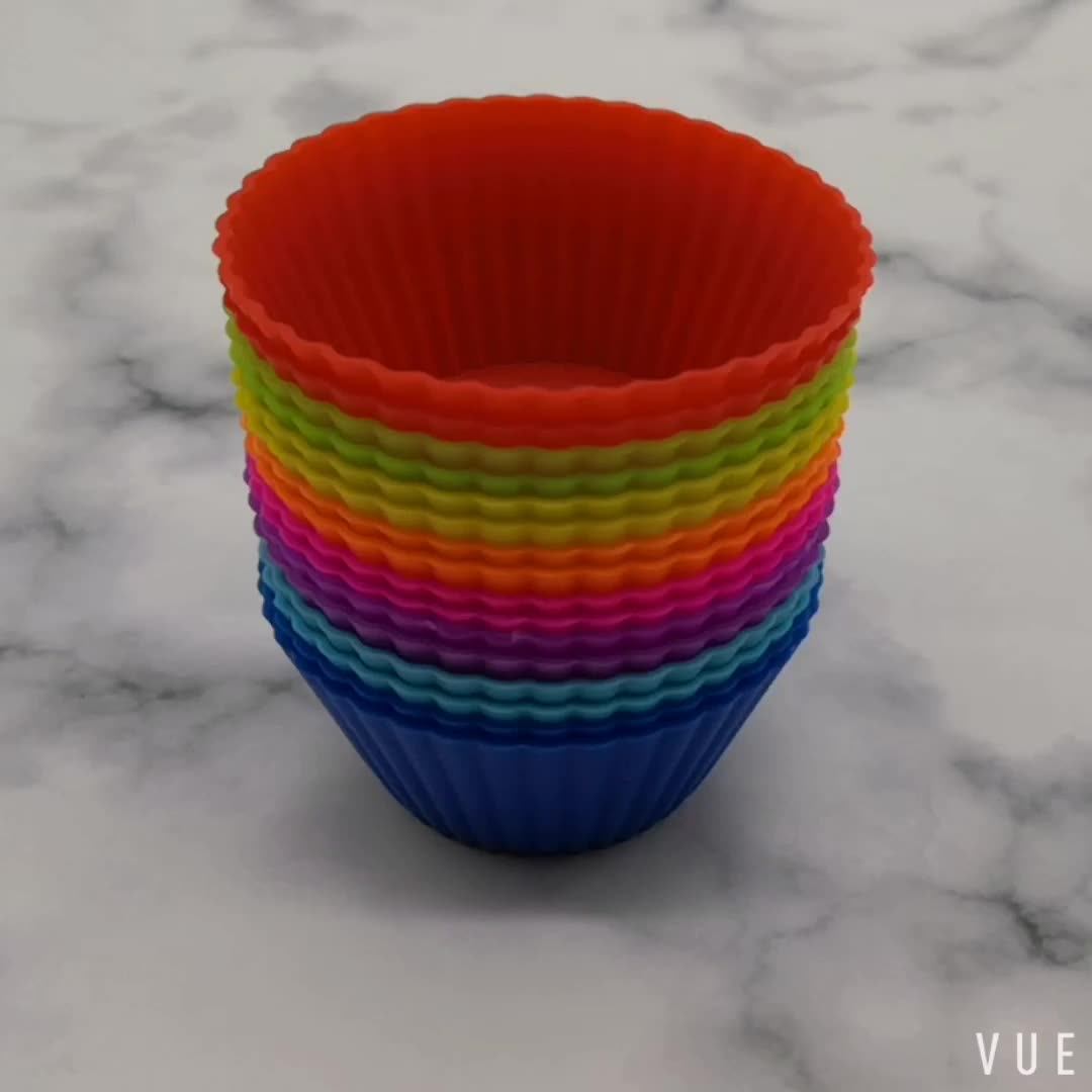 Bhd Food Grade Bpa Free Reusable Nonstick 24 Pack Silicone Muffin