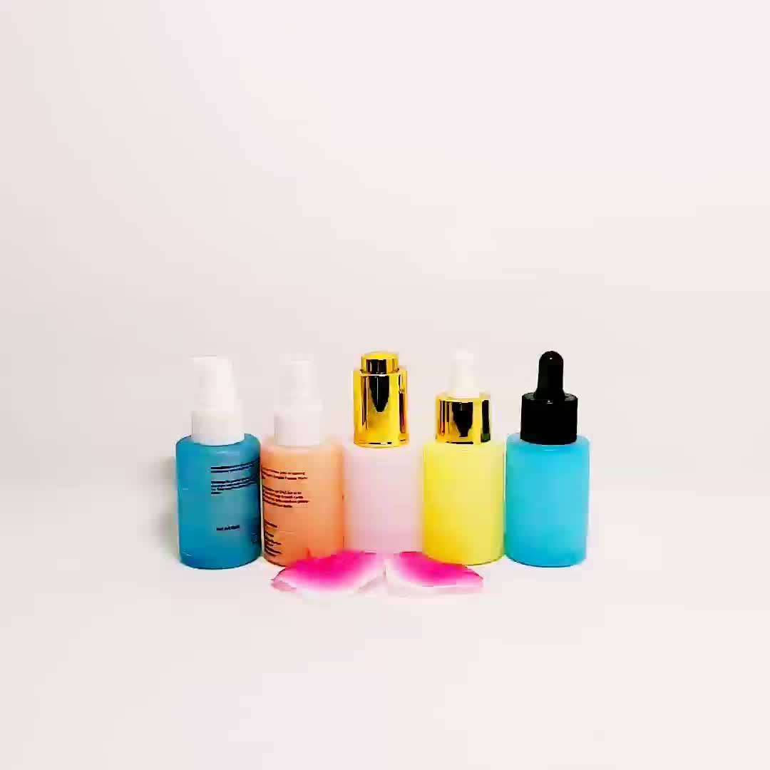 Luxury Custom Pink Empty 20ml 30ml 50ml Flat Shoulder Cosmetic Pump Eye