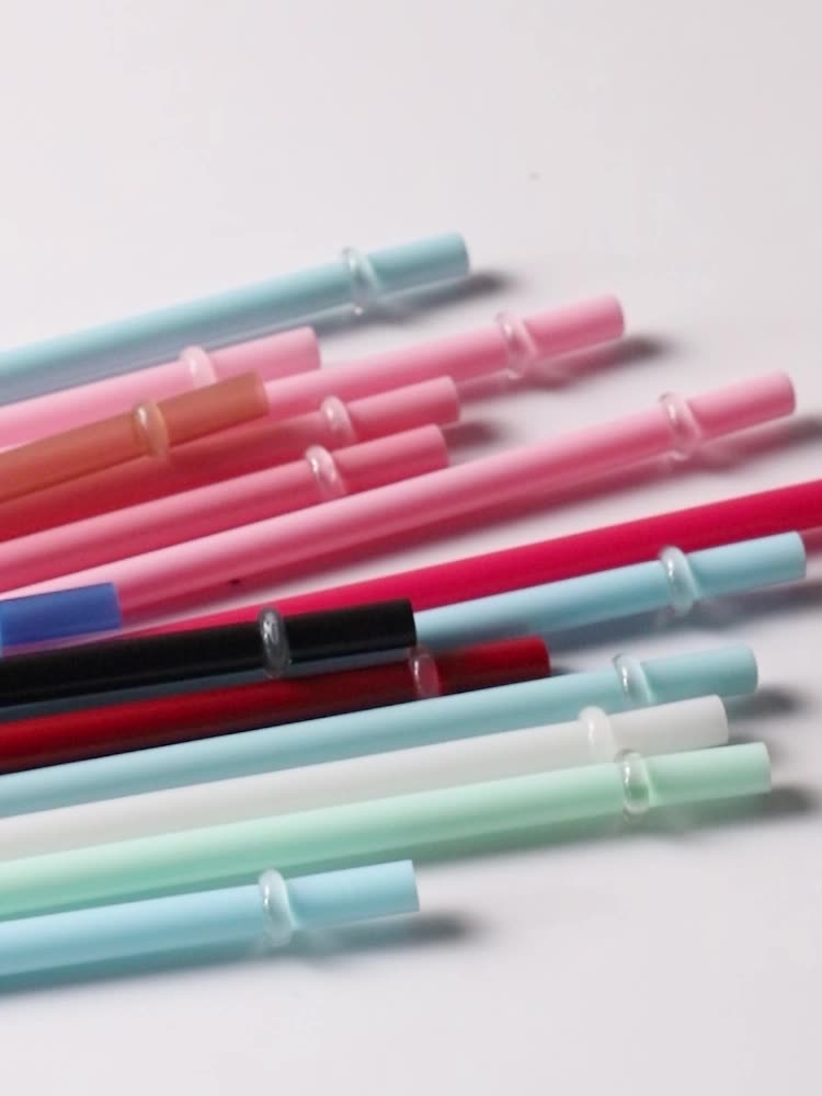 BPAFree reusable plastic straw with stopper, in bulk of eco friendly