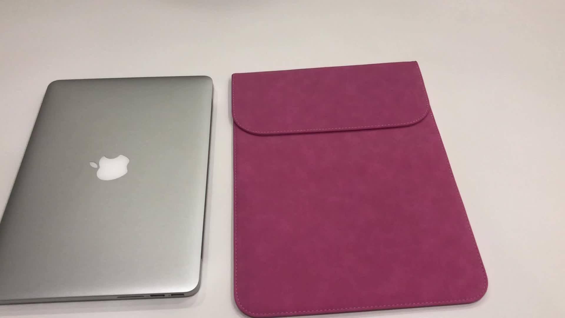 Custom Logo Laptop Bag Slim Waterproof Nubuck Material Laptop Case