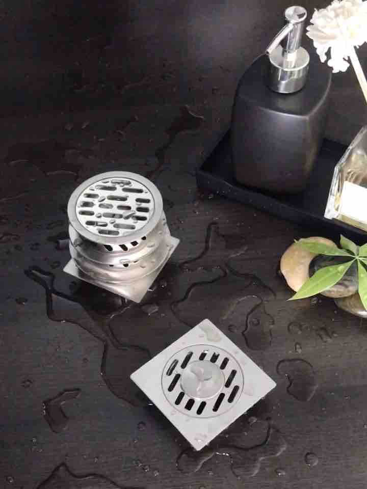 Positive 304 stainless steel deodorant floor drain powder room 8cm sanding copper core square washing machine dual-use 40 tubes 50 tubes