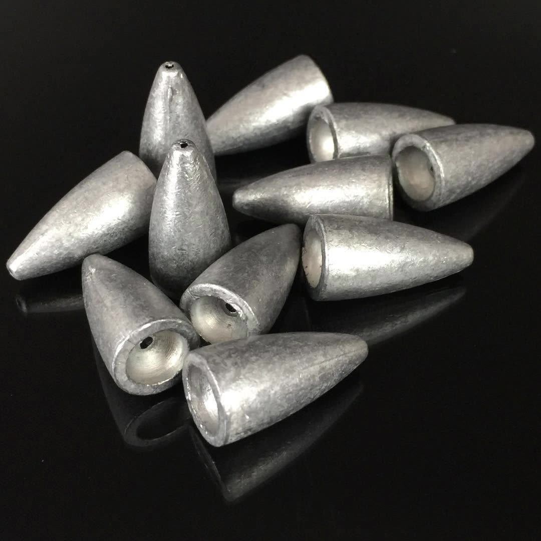 Bullet Fishing Sinkers Slip Worm Weights Sliding Fishing Weights