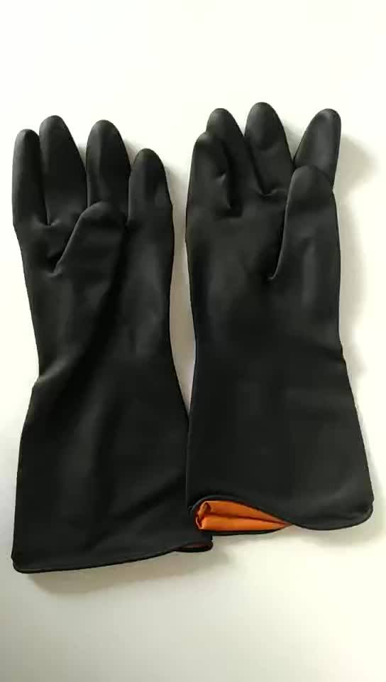 120g Latex Sun Brand Industrial Working Gloves Black Outside And Orange