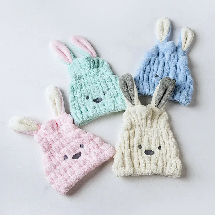 Children's hair drying cap quick-drying super absorbent long hair wiping quick-drying cap lint-free cute thickened cartoon female