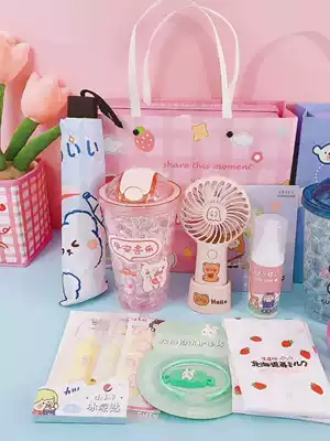 Heat prevention and cooling gift package set outdoor cool summer creative birthday gift to send girlfriends practical gift box