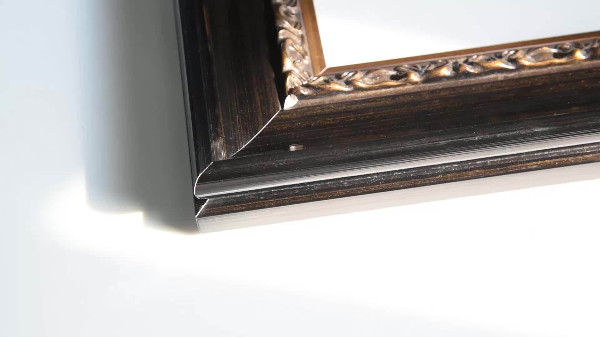 Customized Black Gold Ornate Wood Oil Painting Frames Art Antique 24x36