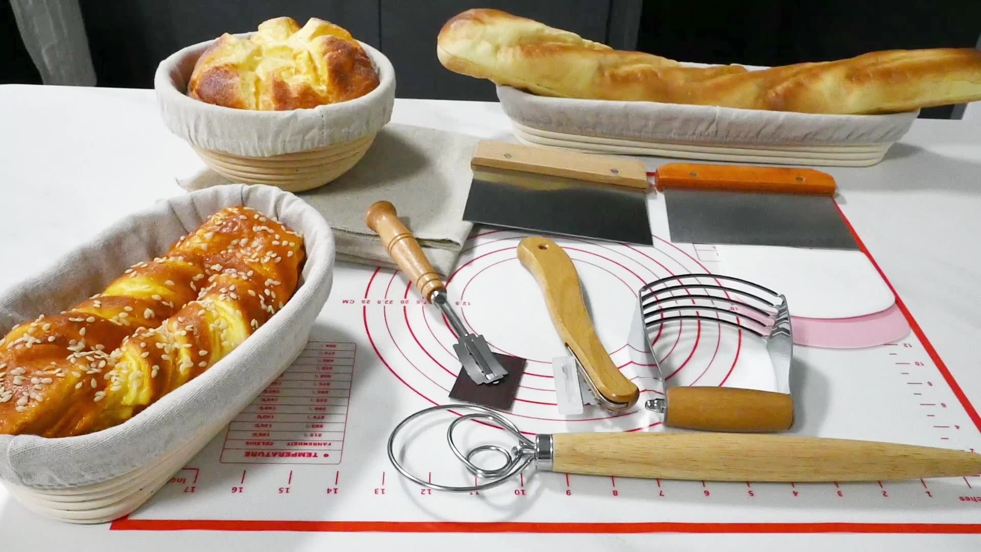 Customized Artisan Bread Lame Rattan Proofing Basket For Sourdough Kit