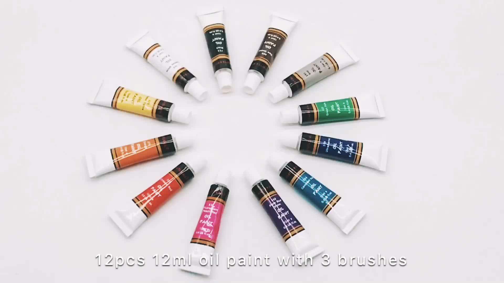 Non Toxic 12pcs 12ml Artist Oil Paint Set Buy Oil Paint,12ml Paint