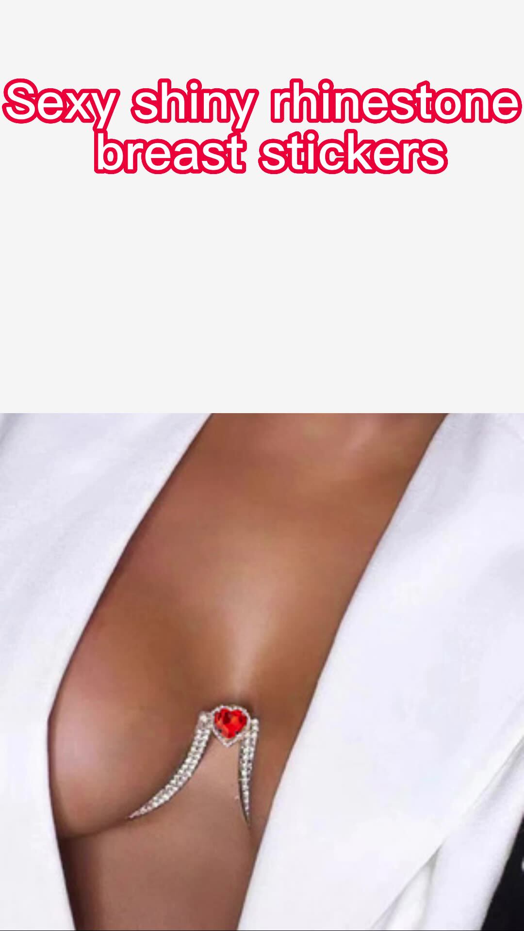 Red Heart Crystal Bra Necklace Body Chain Jewelry Women Rhinestone
