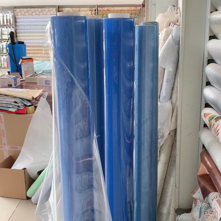 Foshan Rich Field Light Blue Color Transparent Soft Pvc Film Roll