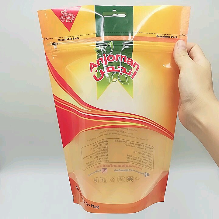 Eco Friendly Zipper Heat Sealable Plastic Bag Food Packaging Stand Up