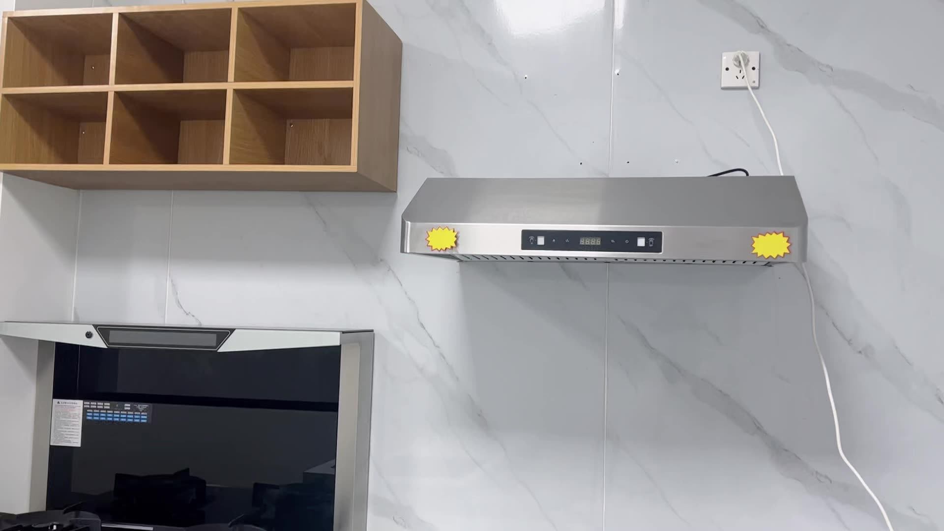 Stainless Steel Extraction Hood Cooker Hood Electric Kitchen Chimney Extractor Copper Range