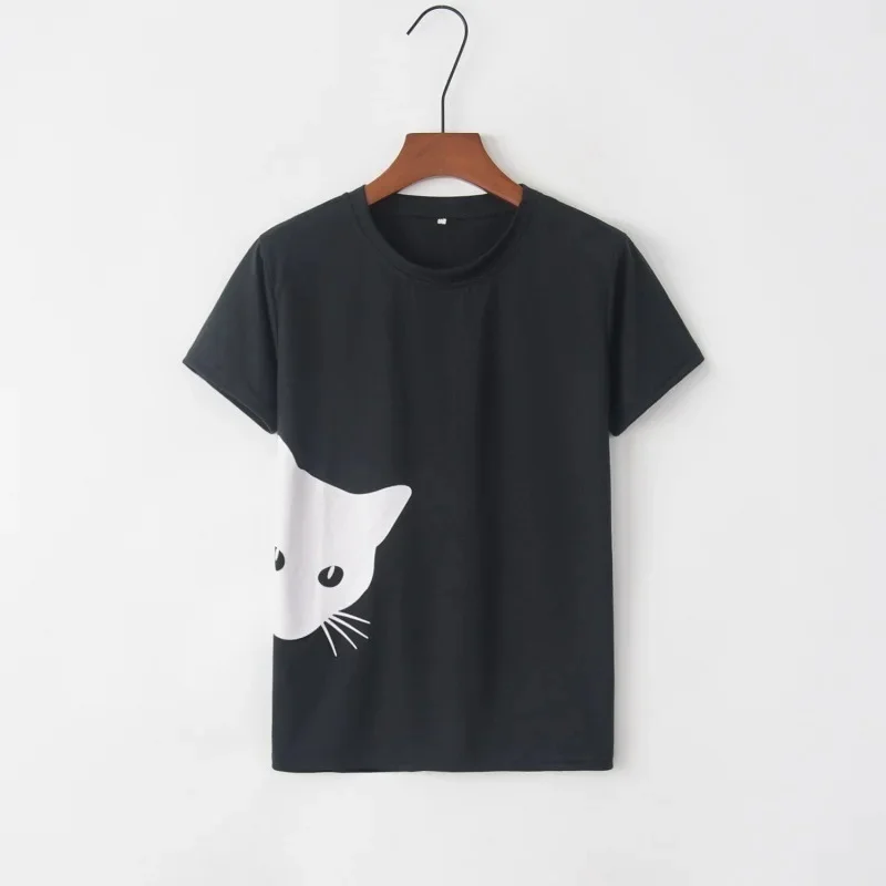 Футболка с коротким рукавом и круглым воротом, AliExpress, европейский стиль, 2020 год, принт, облегающий