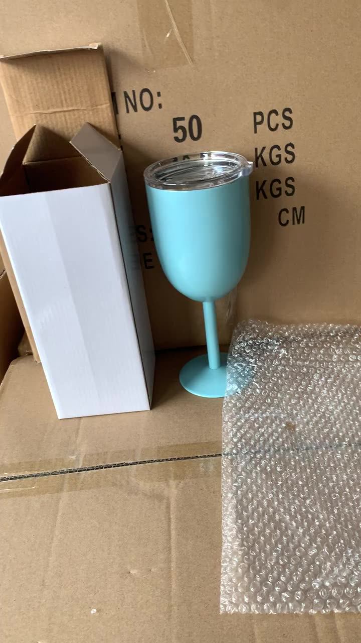 10 Oz Muti Color Double Wall Stainless Steel Wine Glass Vacuum