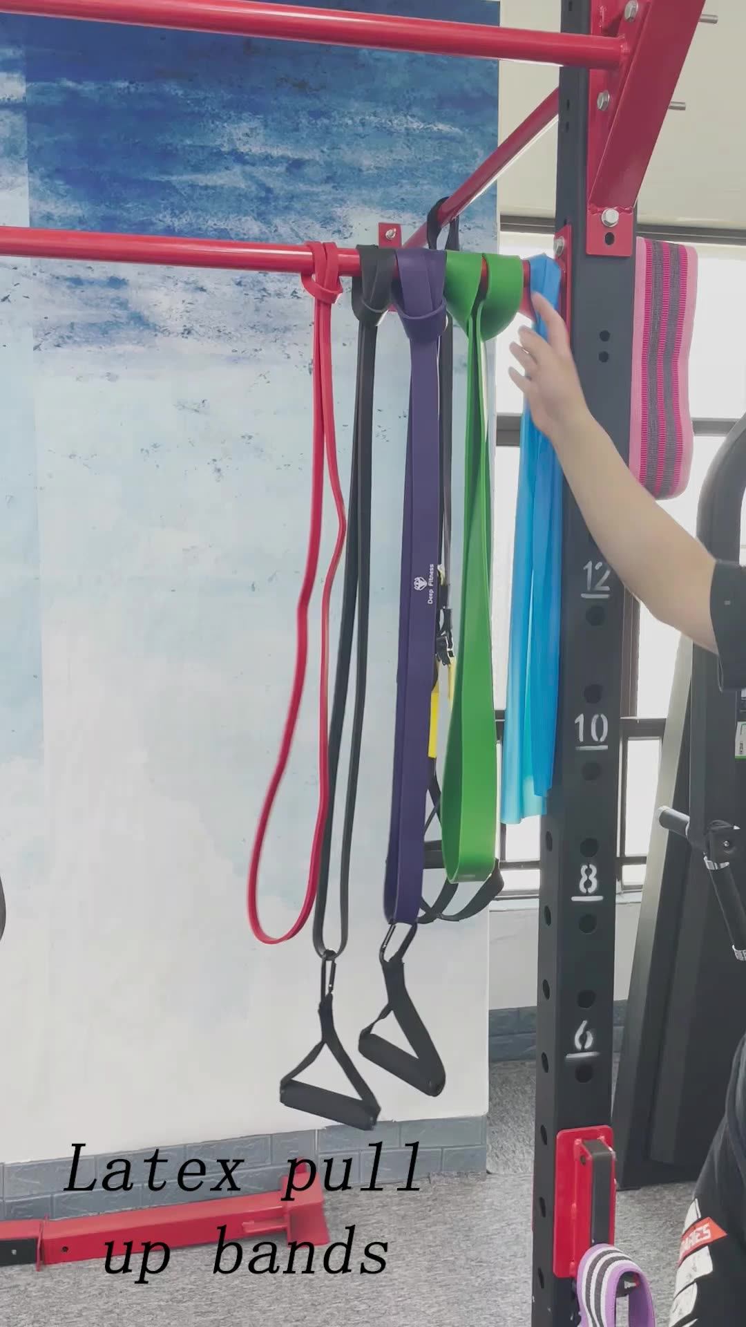 Custom Printed 100 Latex Fitness Black Wide Rubber Band Pull Up Assist